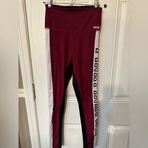 PINK maroon leggings with pink and white detail